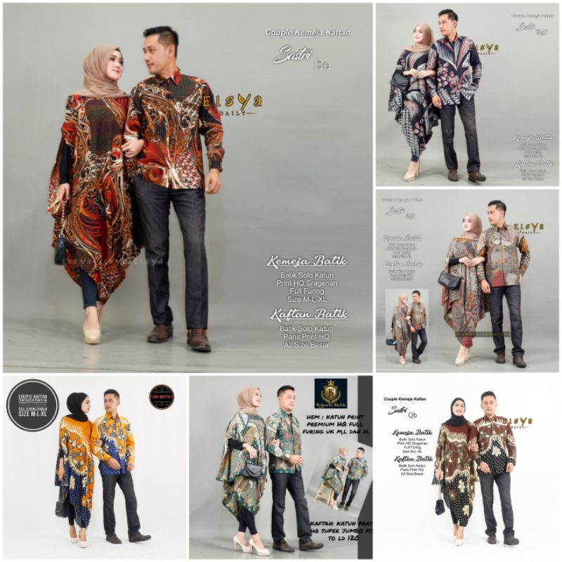 Couple Batik Kaftan solo / kaftan paris / Baju kondangan / baju resmi /seragam resepsi