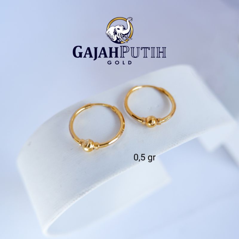 0,5gr Anting Model Gipsy Mata Ikan Emas Asli kodeO405