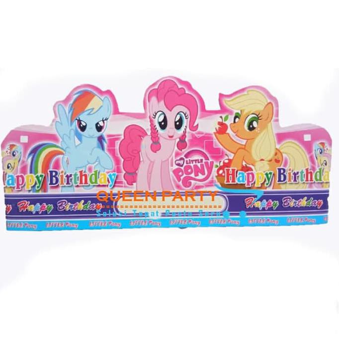 super sale topi ultah little poni / topi lingkar little pony / topi little pony ready stock
