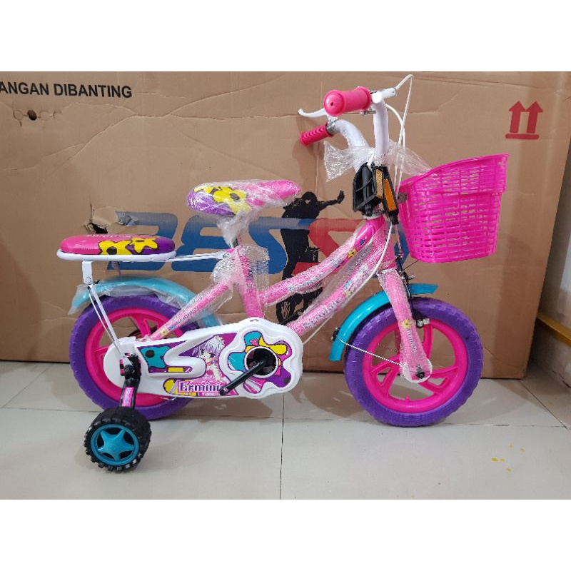 Sepeda Anak Sepeda Mini 12 inch ERMINIO ( Pink )