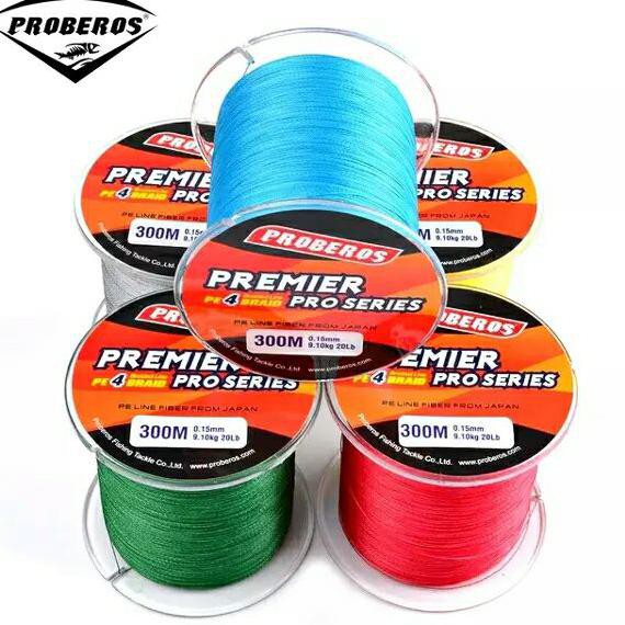 Senar Pancing PE Proberos 300M - Merah, 0.18mm