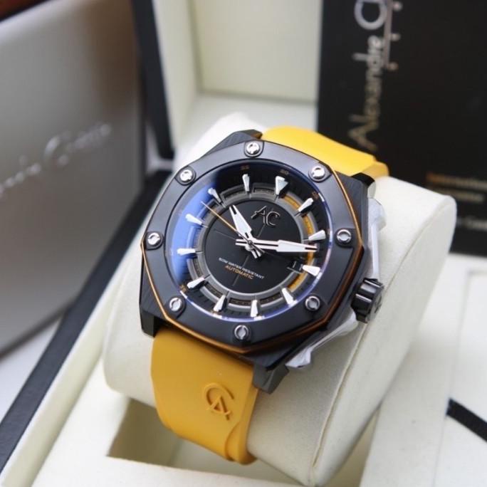 Jam Tangan Pria Alexandre Christie Ac 9601 Original At Rubber Yellow Mimumi.S