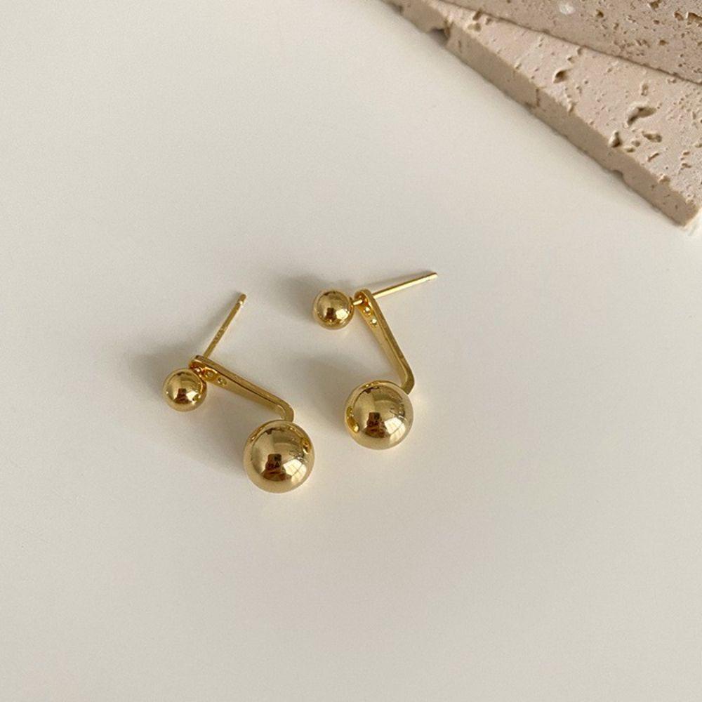 Agustinina Stud Earrings Lady Perhiasan Perempuan Sederhana Emas Perak Kepribadian Temperamen Anting Gaya Korea