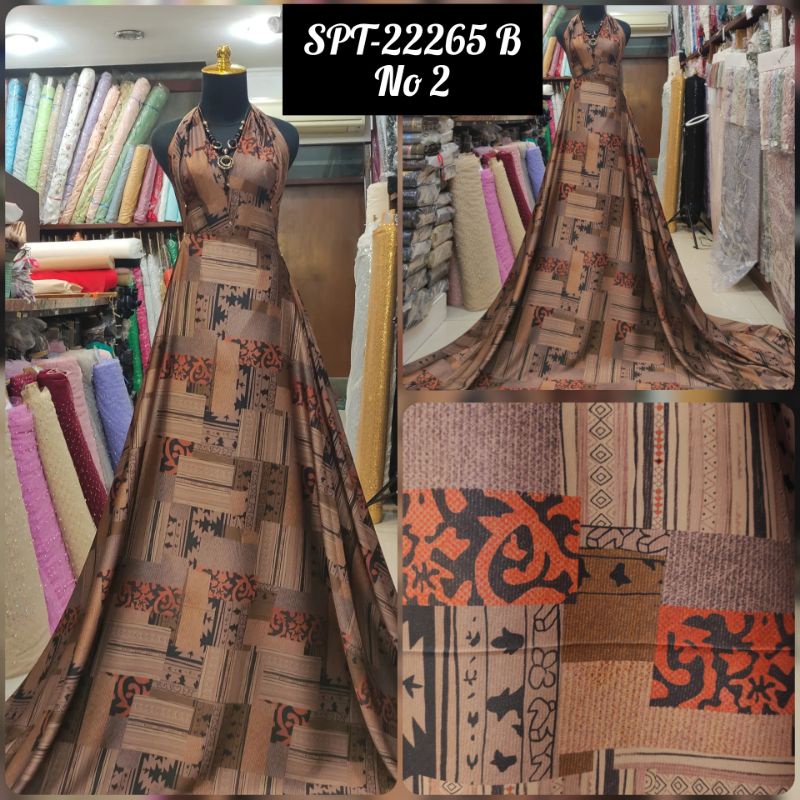 Kain Silky Sutra Motif Abstrak SPT-22265 B No 2 Premium