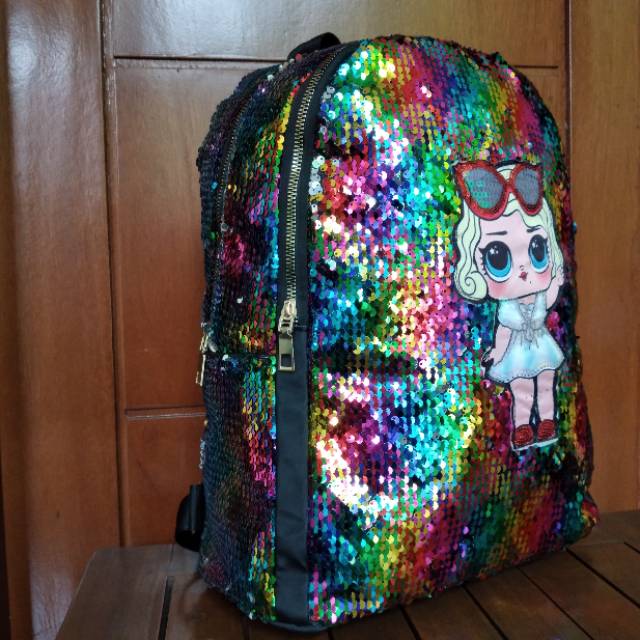 Tas sequin LOL tas ransel sekolah anak character