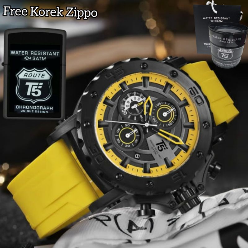 T5 H3865G JAM TANGAN PRIA Free Korek Zippo abx