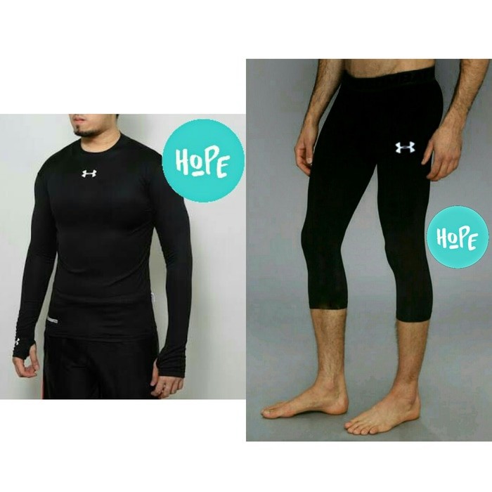 PAKET STELAN MANSET BASELAYER ADIDAS PANJANG DAN CELANA 7/8 LEGGING BASELAYER