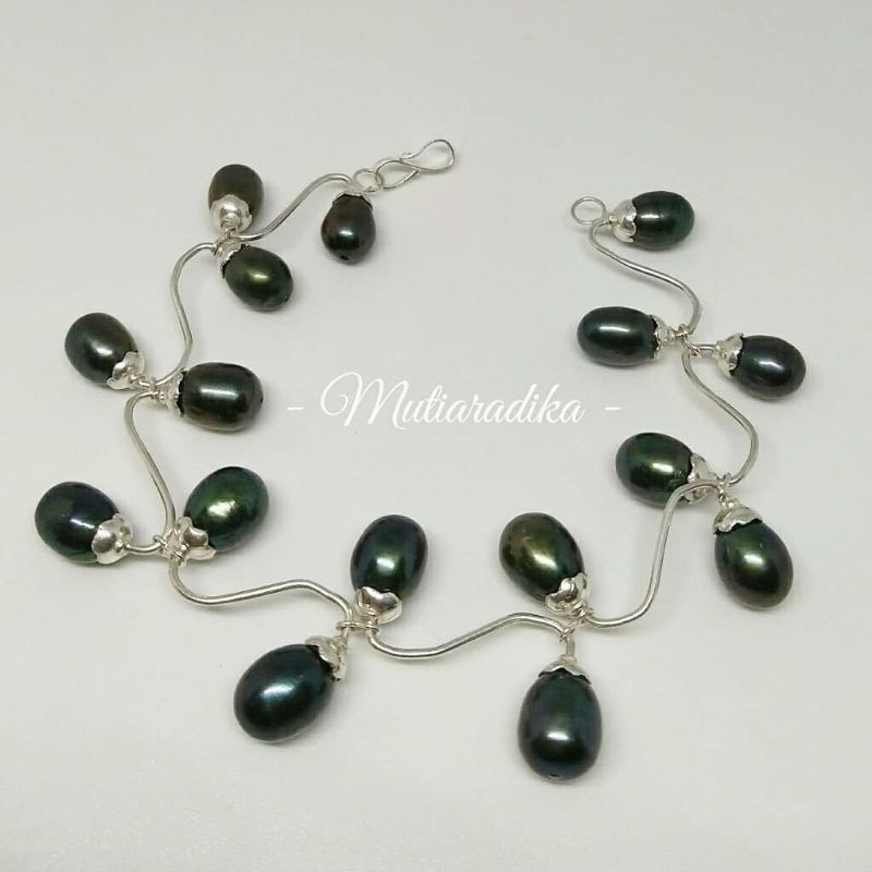 gelang perak murni 925 mutiara lombok