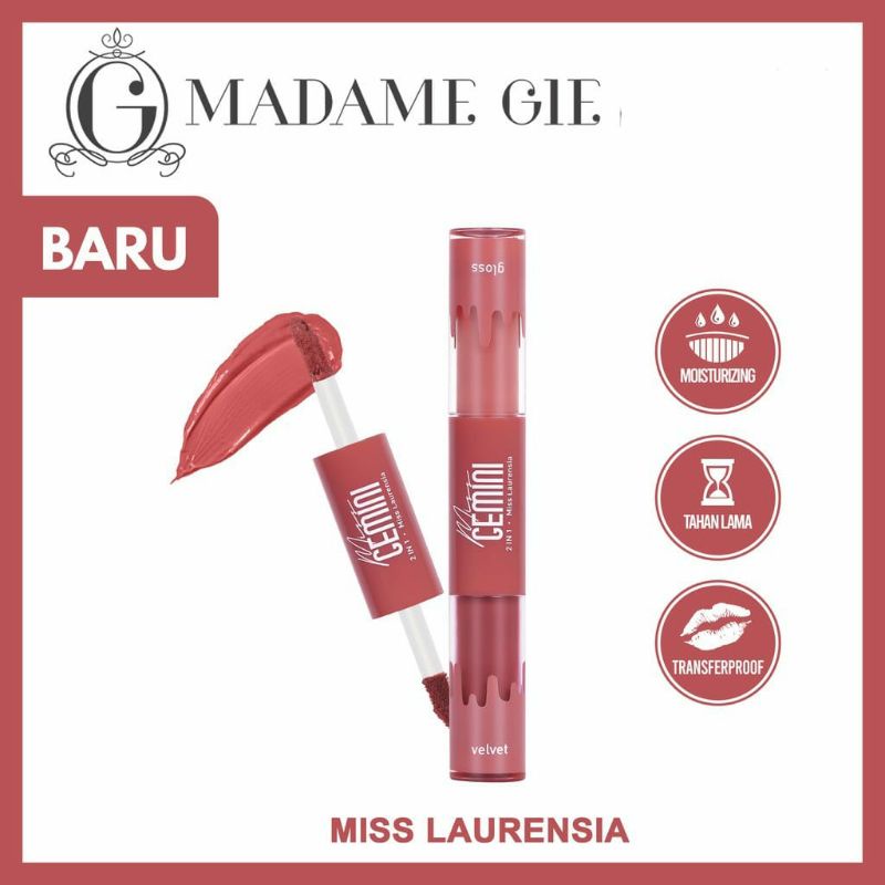 MADAME GIE Miss Gemini 2 in 1 Gloss n Velvet - Make Up Lipstick