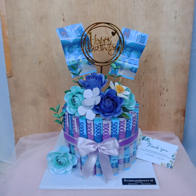 money cake kue tart uang kado ulang tahun gift buket uang