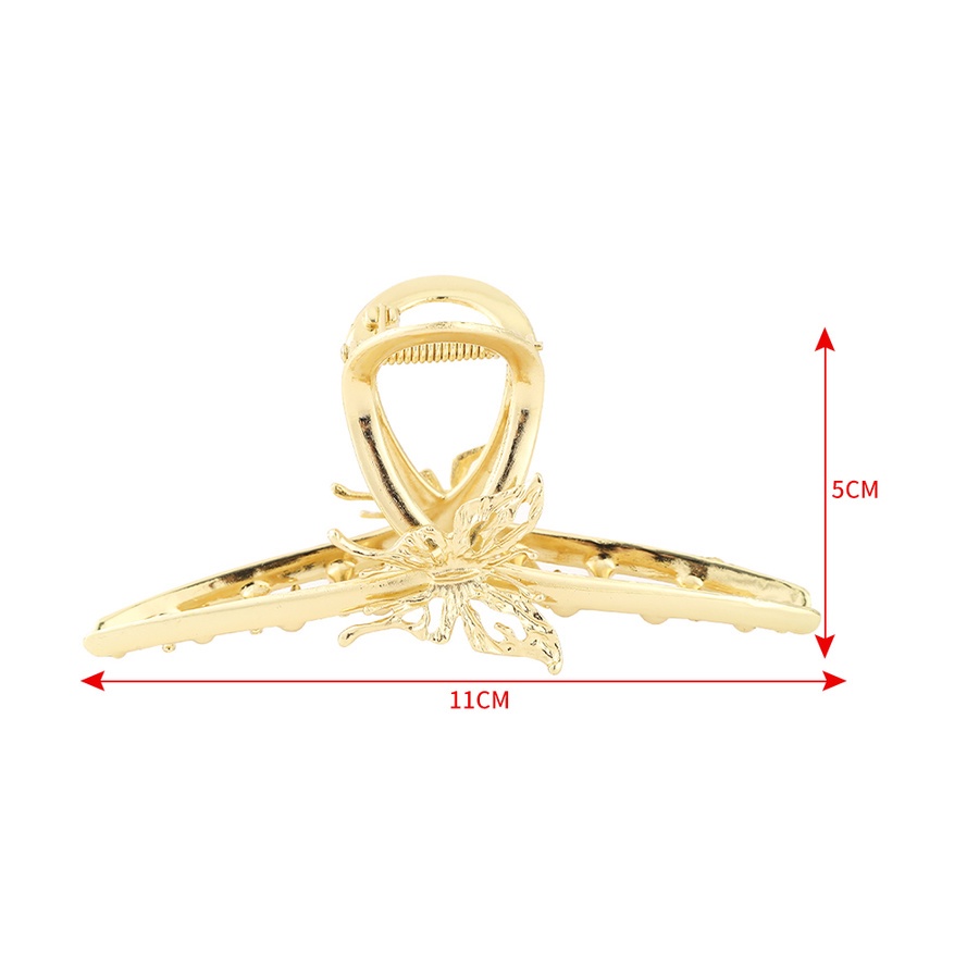 Jepit Rambut Bentuk Kupu-Kupu Warna Emas Aksen Kristal Berlian Imitasi Gaya Korea Untuk Wanita