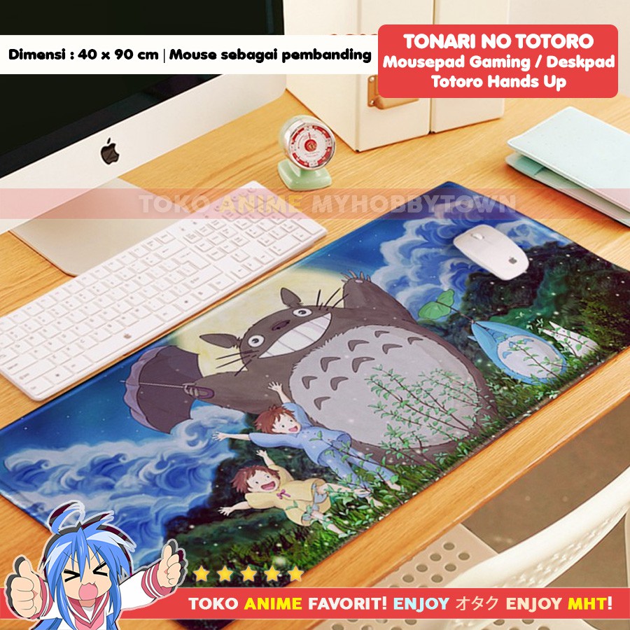 Mousepad Anime Gaming Deskpad Anime Tonari no Totoro Hands Up