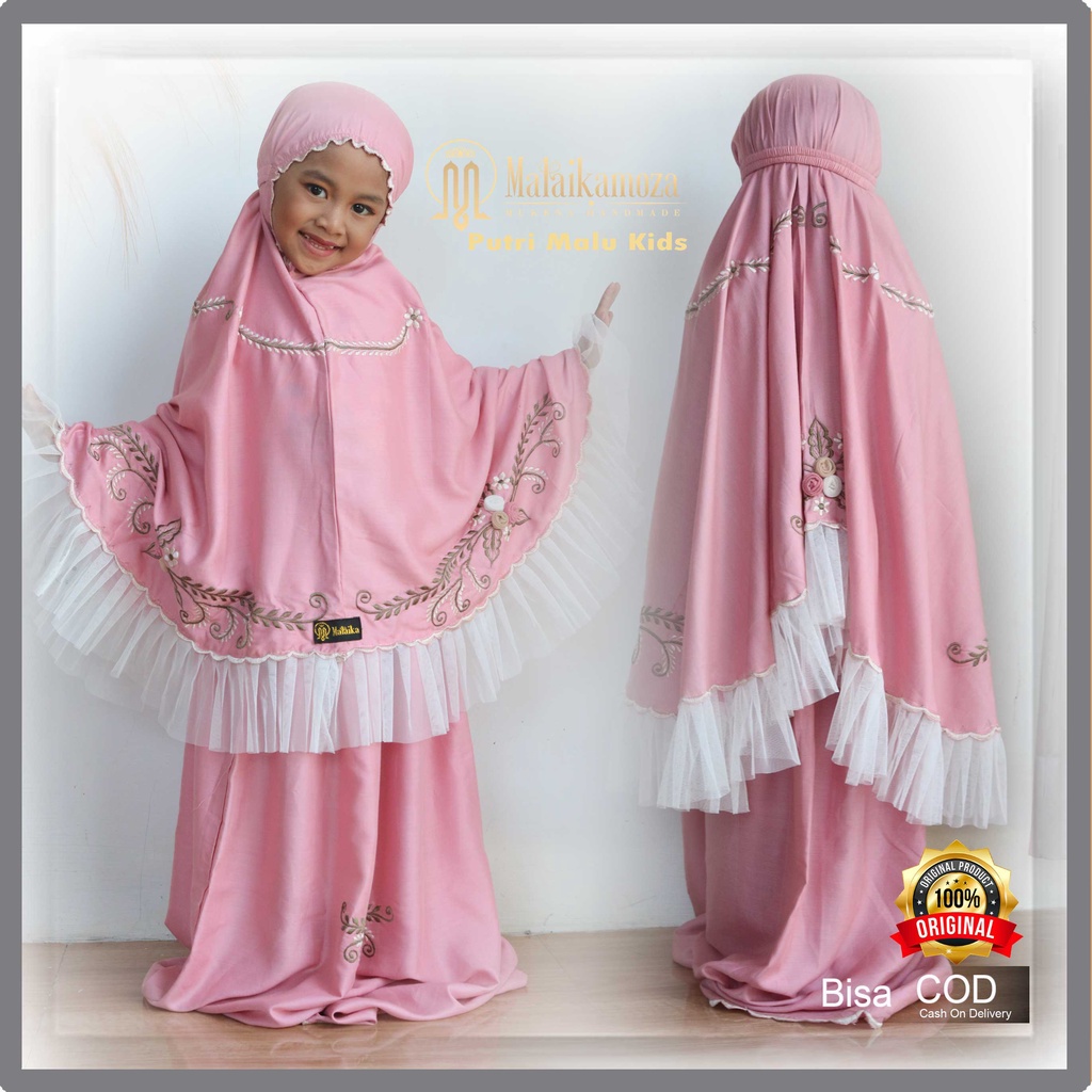 Mukena Anak Tanggung Terbaru Bahan Adem Katun Rayon Bordir Timbul Lucu dan Unik Mukenah Anak 2 Tahun