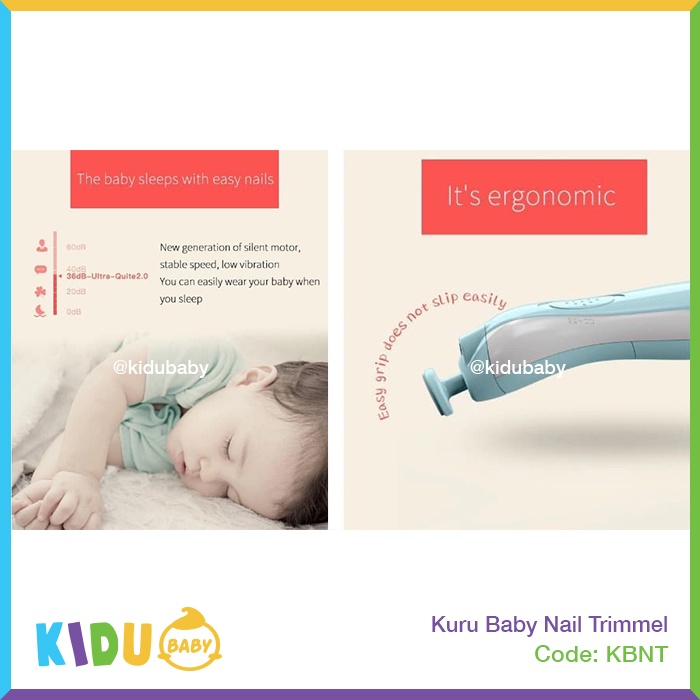 Kuru Baby Nail Trimmer Alat Kikir Gunting Kuku Elektrik Bayi dan Anak kidu Baby