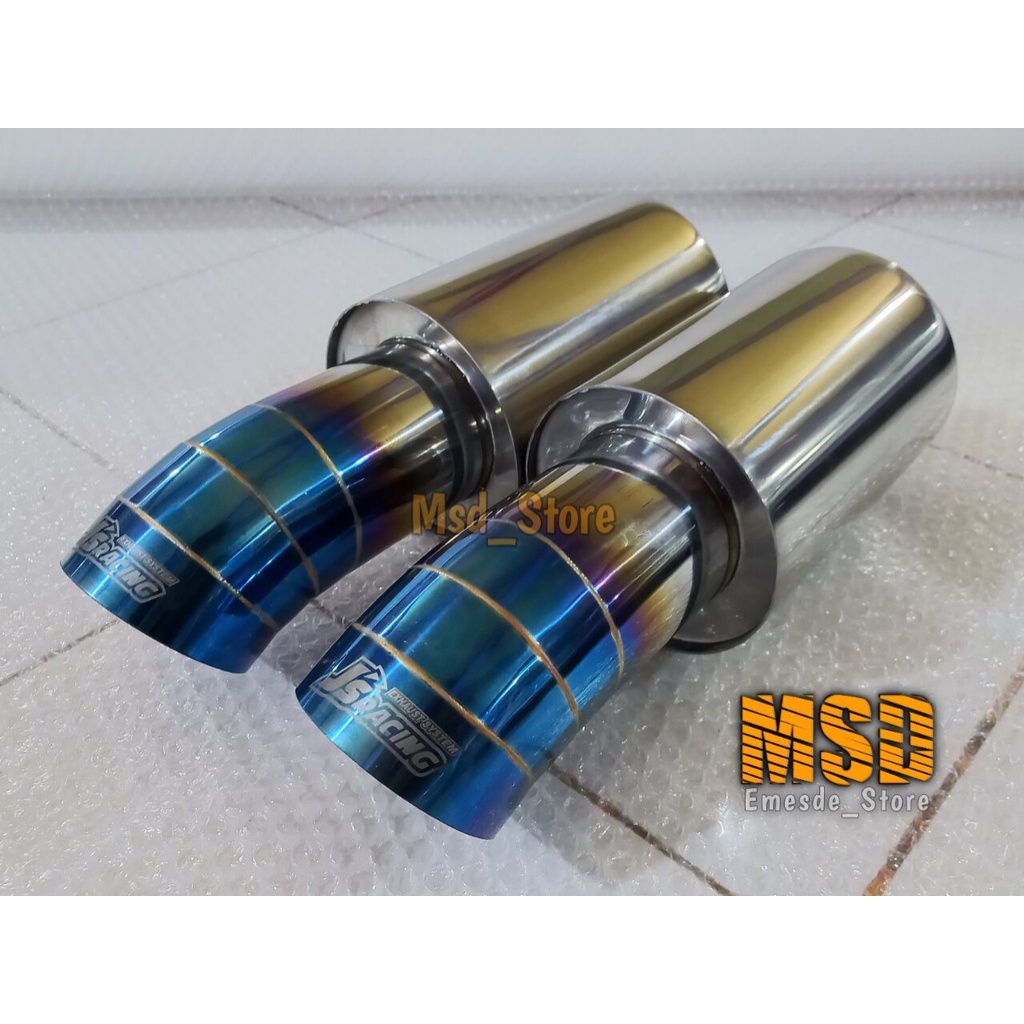 Knalpot mobil racing suara kering JS RACING cocok untuk mobil APV HRV VIOS GRANDMAX FUTURA JAZZ AYLA