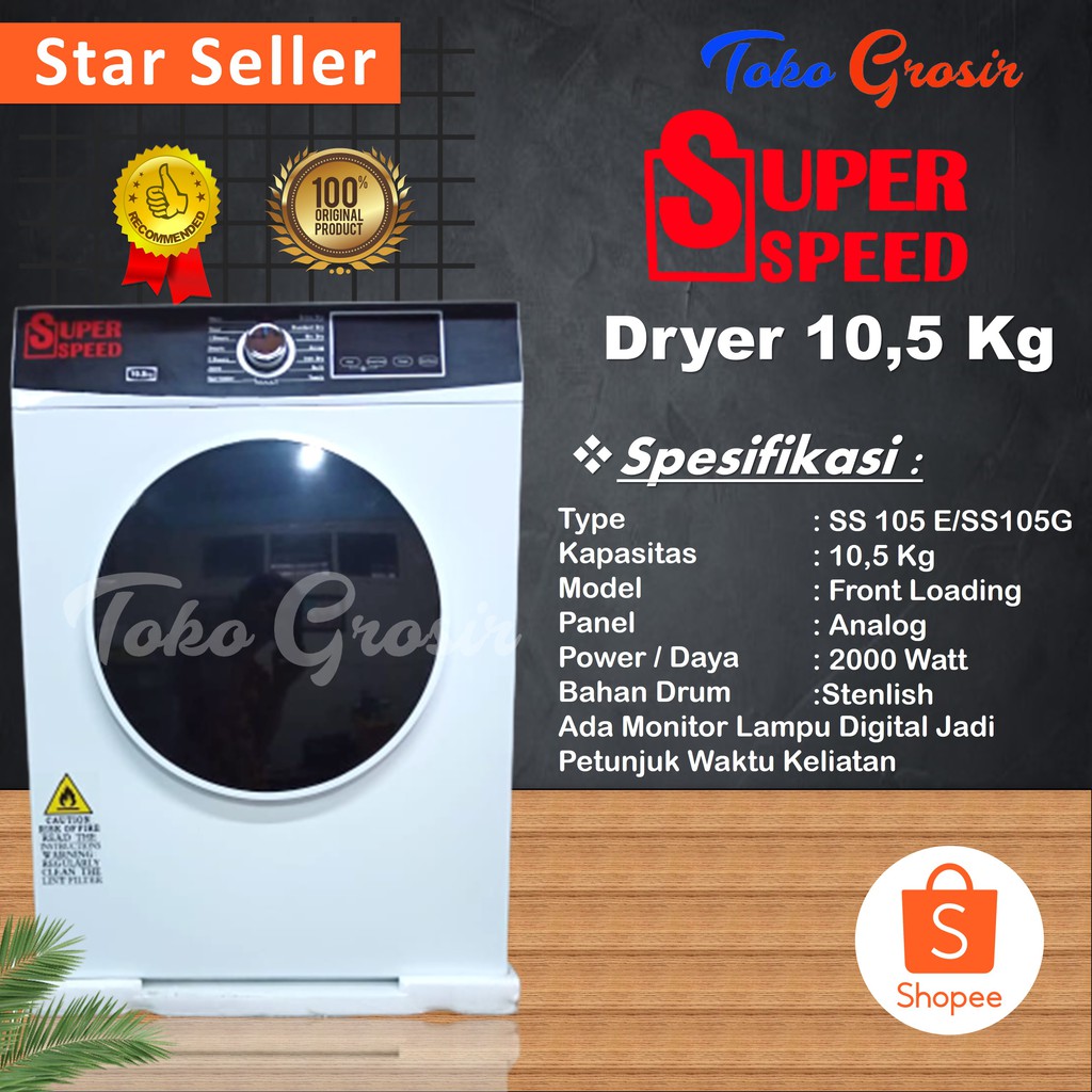 DRYER/MESIN PENGERING/MESIN PENGERING LAUNDRY KONVERSI GAS SUPER SPEED 10.5KG