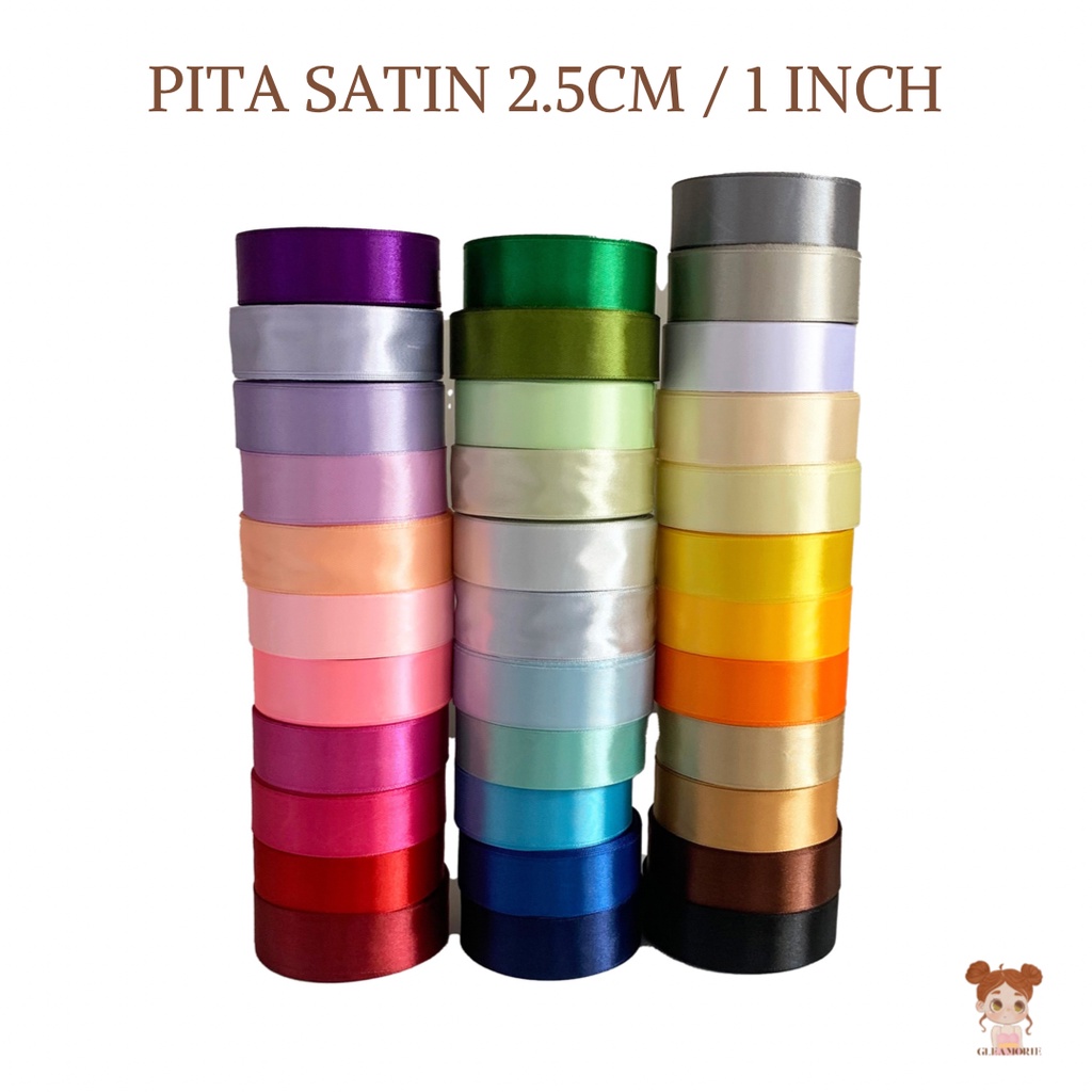 

pita satin 2.5 cm / 1 inch per roll 20 yard 18,5 meter