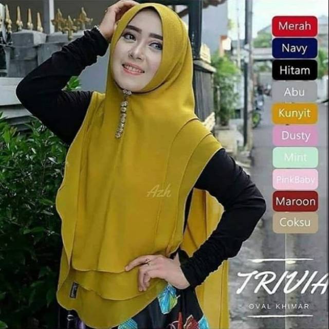 KHIMAR TRIVIA OVAL, KHIMAR ZAIN COLLECTION,  HIJAB TRIVIA OVAL