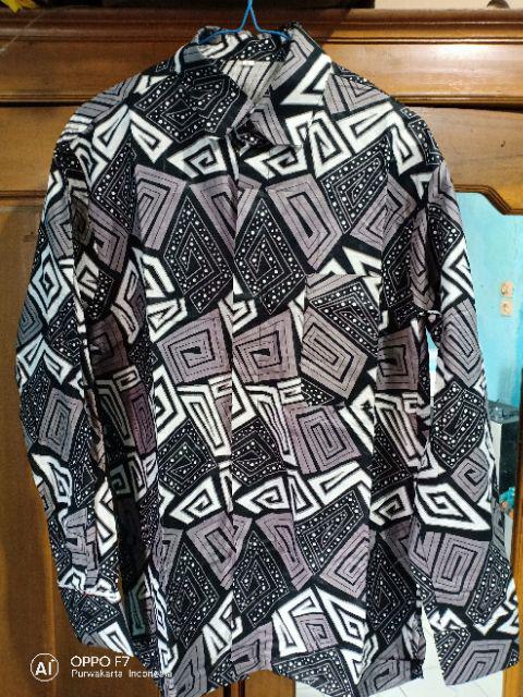 Kemeja Batik Pria Lengan Panjang Size M L Xl Xxl Bswart Batik Hrb026