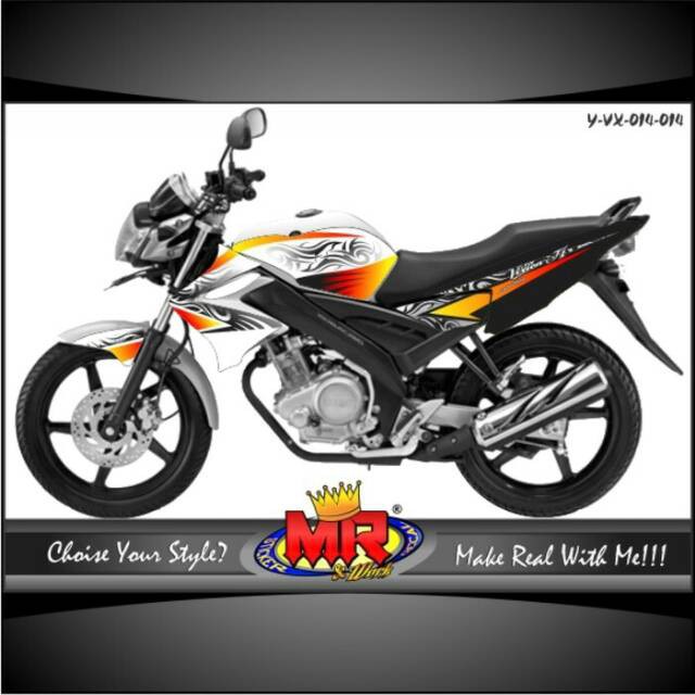 Decal Premium Vixion old lama putih Stiker Sticker striping 04 spec A