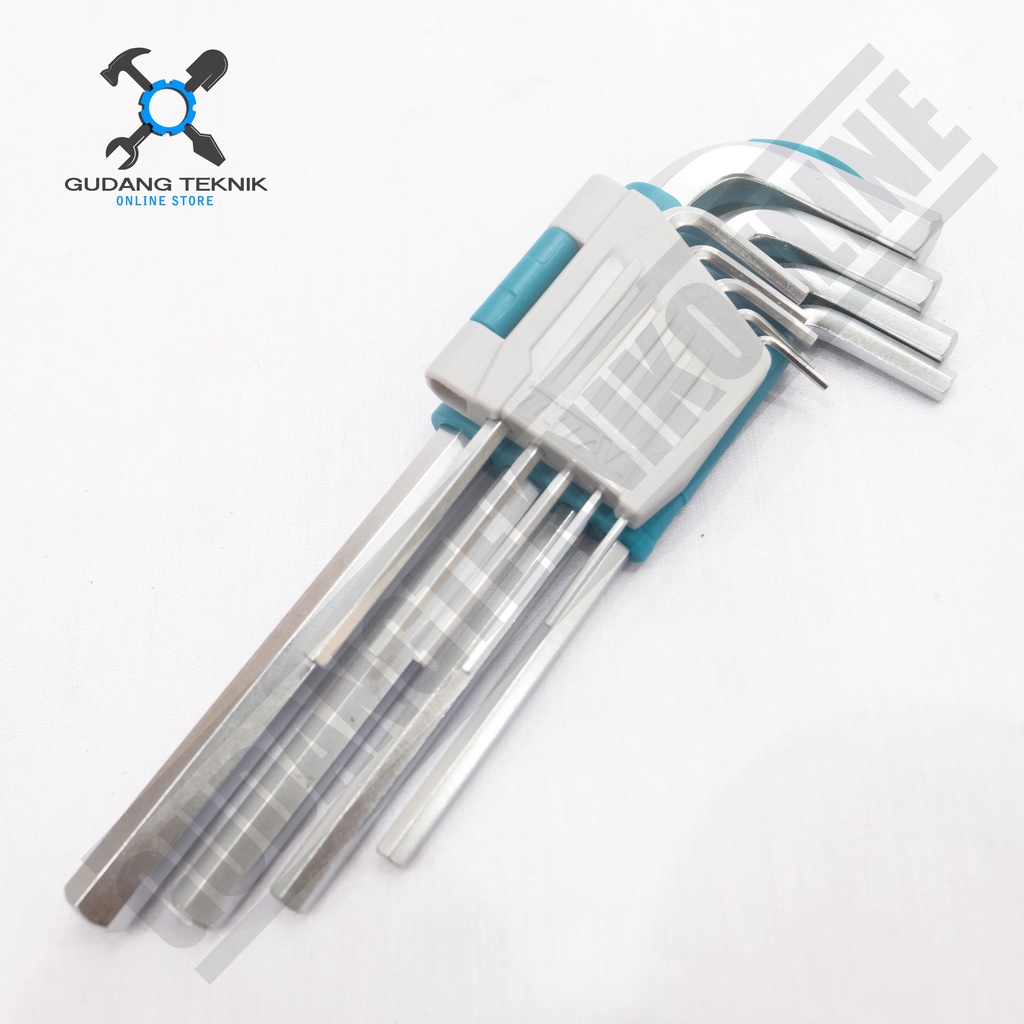 Kunci L 1 SET 9pcs TOTAL THT106192 / Hex Key TOTAL - Kunci L Panjang Segi 6 Set 9 pcs TOTAL