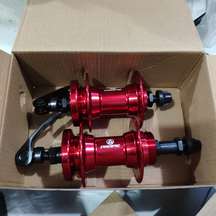 HUB BOS SEPEDA 32 HOLE (DRAT ULIR) (DISC BRAKE 44) PACIFIC 412 WARNA - MERAH