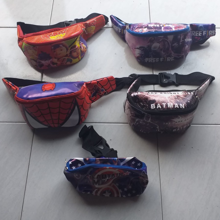Tas Pinggang Anak Laki Laki dan Perempuan Cowok Cewek Karakter / Cowo Cewe Waist Bag Anak
