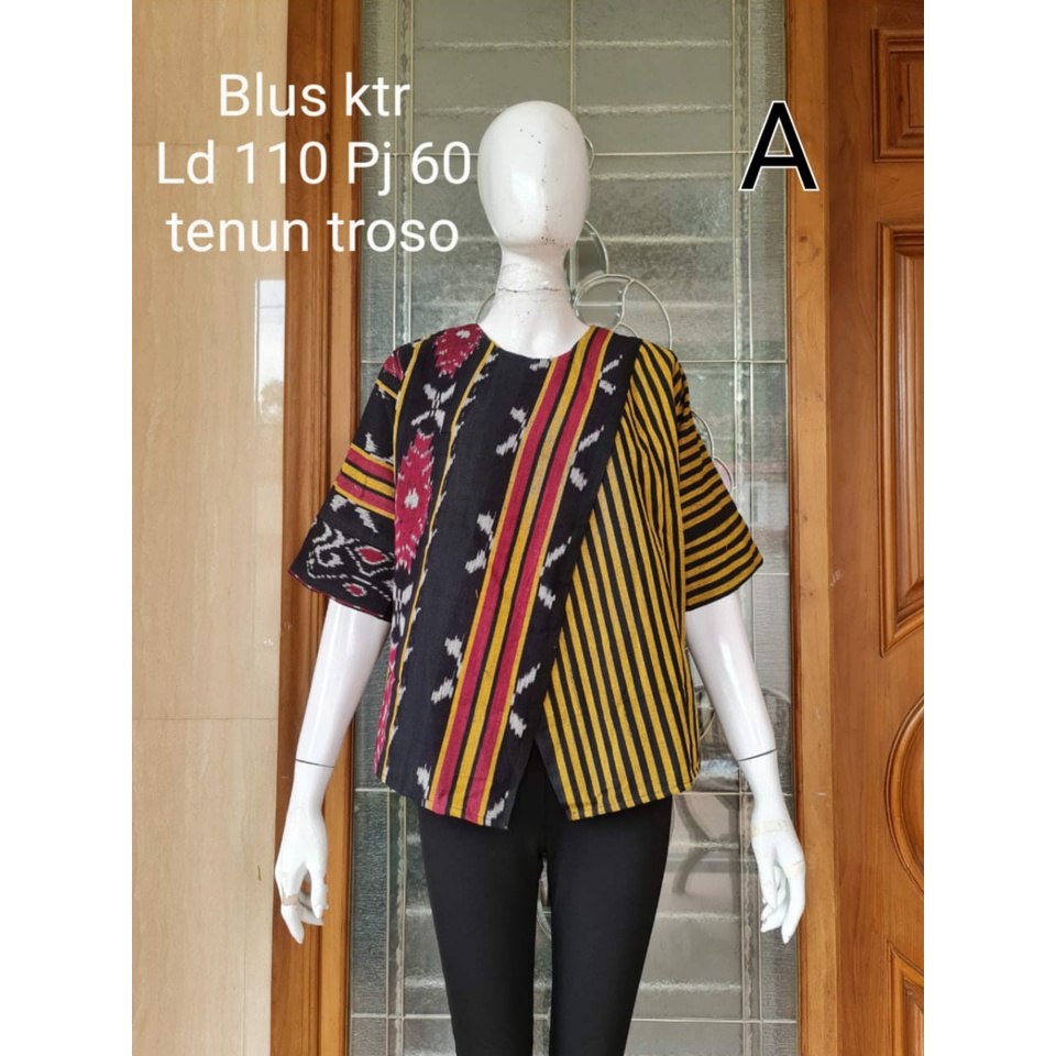 Blus kantor ori tenun troso