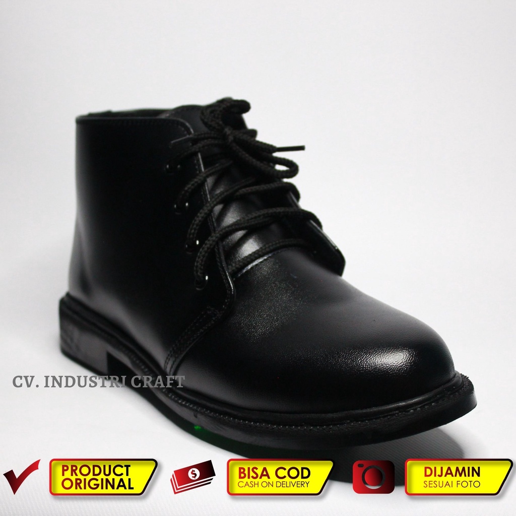 Sepatu PDH Paskib Pria DOFF &amp; KILAP Satpam TNI Security Sepatu Kerja Dinas Paskibraka Tali Polisi Tanpa Resliting Sepatu Kantoran