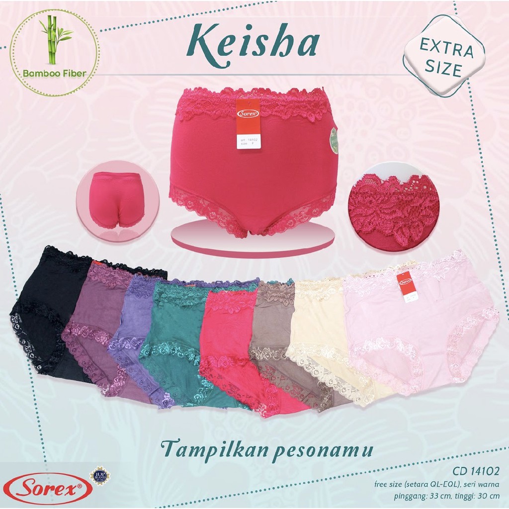 CD CELANA DALAM SOREX BAMBOO FIBER JUMBO 14102 ; 14101 ; 31635 ; 31636 ; 16350 CD FASHION EXTRA SIZE