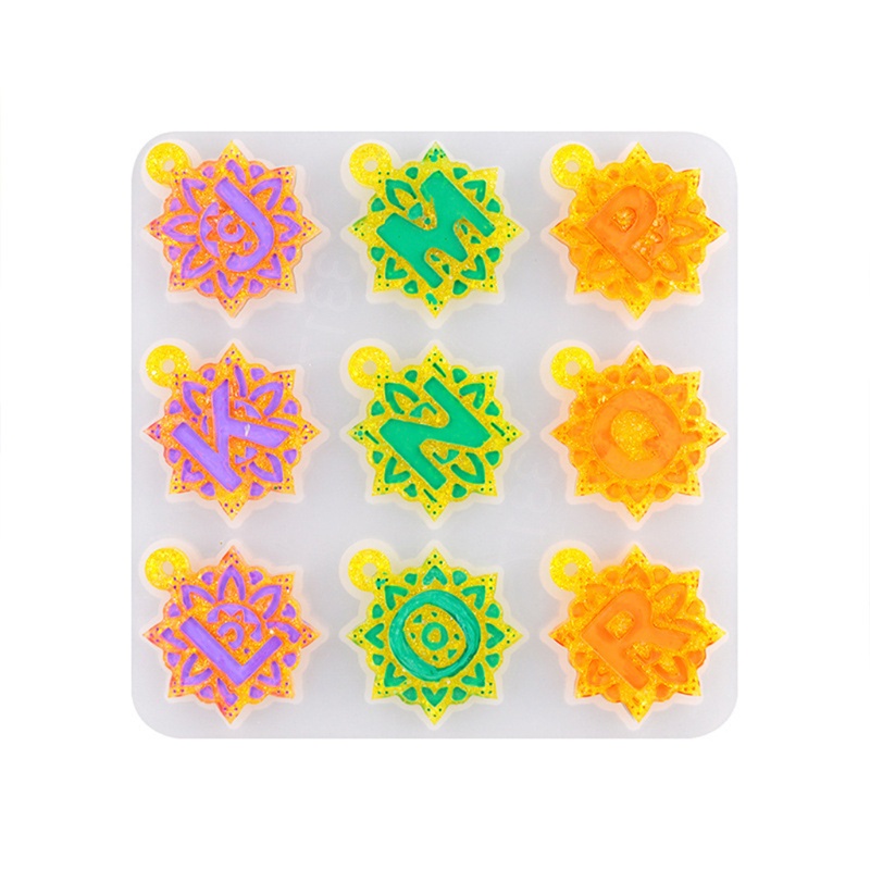 SIY  26 Letter Mandala Letter Resin Mold for DIY Resin Mandala Home Decoration
