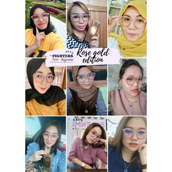ORDERAN KHUSUS Rose Gold Edition Kaca Mata Ion Bigenmi Bebas radiasi gaya trendy