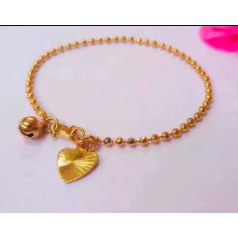 gelang kaki biji lada TITANIUM asli anti karat lapis emas24k