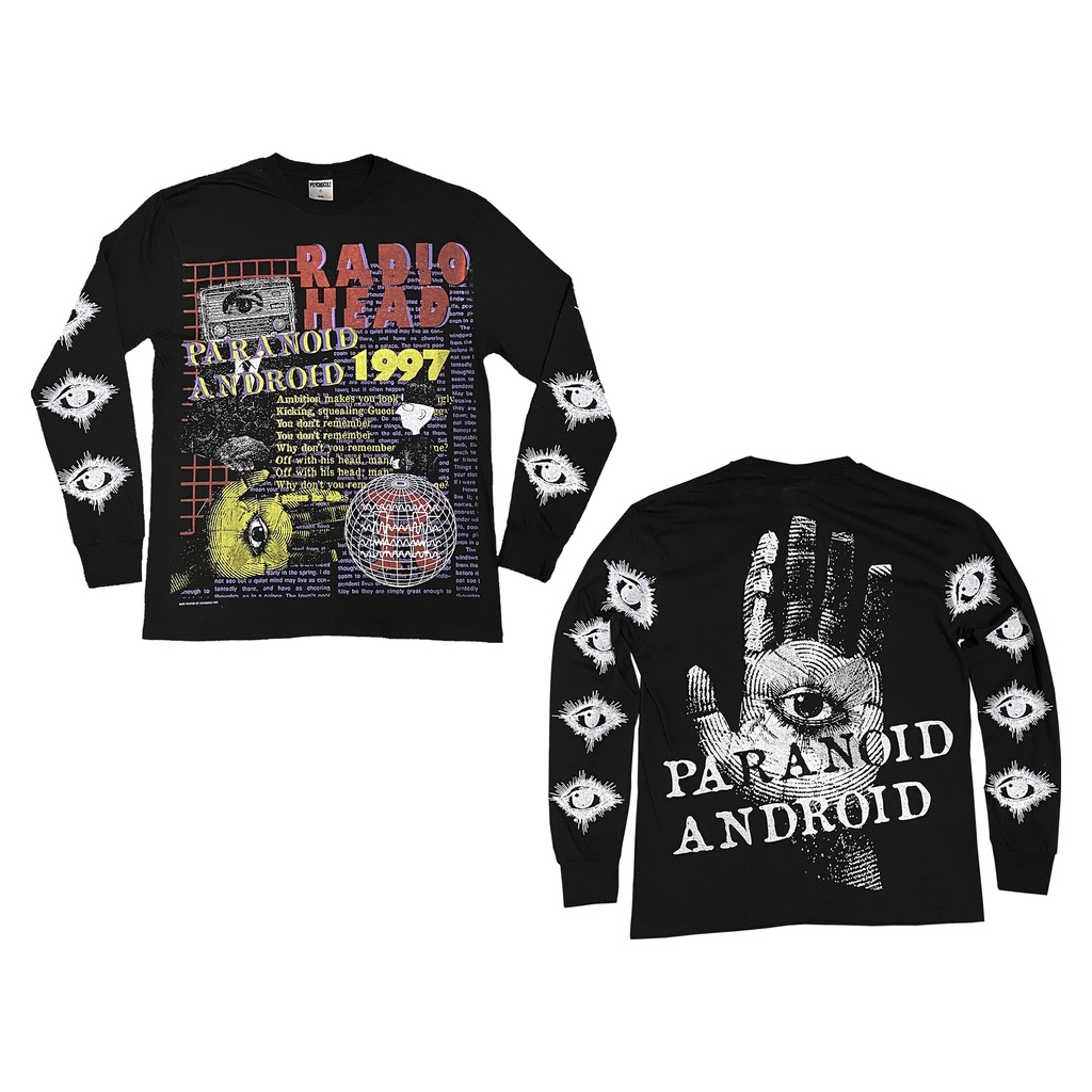 Paranoid android radiohead tshirt / original design by psychocult