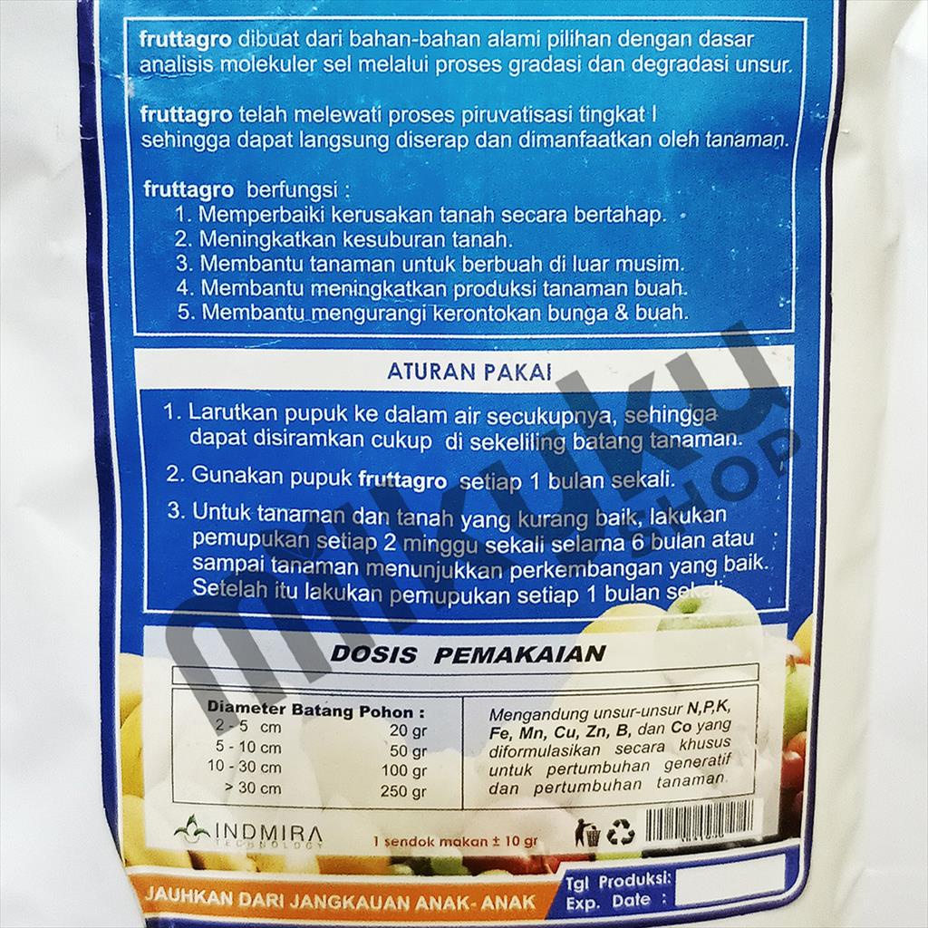 PUPUK FRUTTAGRO 200 GRAM KEMASAN PABRIK BUAH