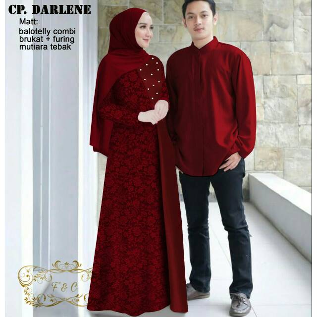 COD✔️ COUPLE DARLENE FF / CP HQ (5Warna) BAJU PASANGAN MUSLIM