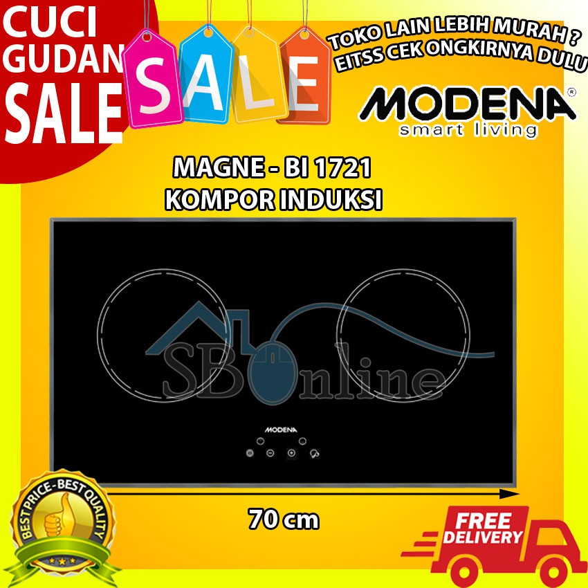 Kompor Tanam Induction Hob Modena BI 1721 Kompor Induksi 70 Cm Harga Pabrik