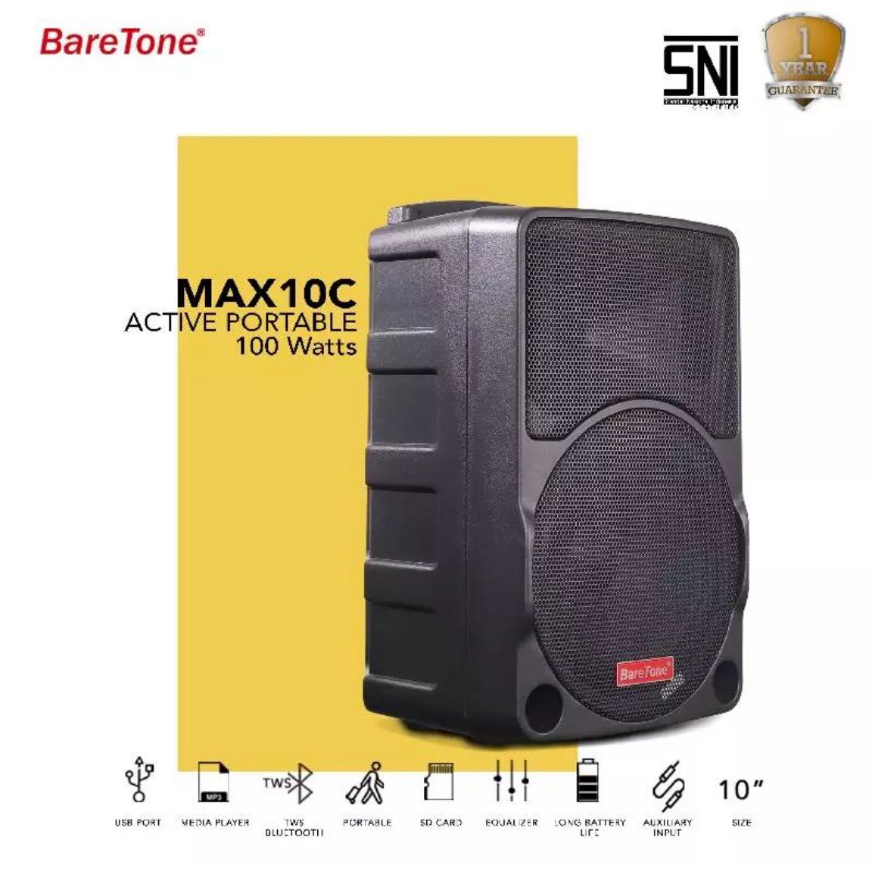 SPEAKER PORTABLE BARETONE MAX10C SPEAKER MEETING 10 INCH ORIGINAL