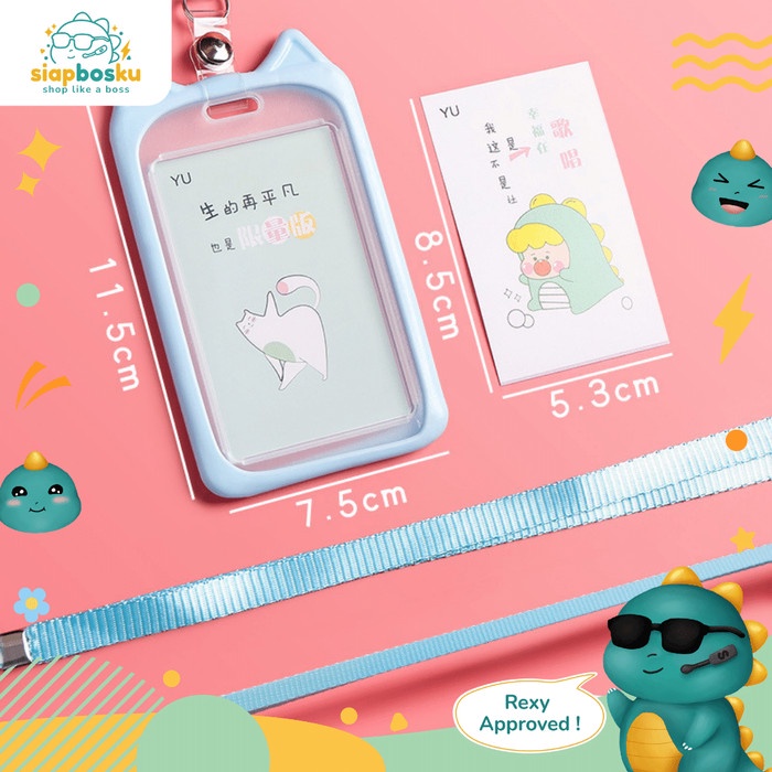

Bagus Id Card Name Tag Holder Lanyard Rabbit Silikon Korean Karyawan Kantor Trendi