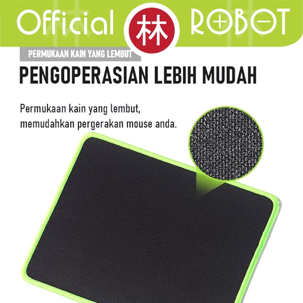 ROBOT - RP05 Mousepad Anti Slip Gaming Polos Hitam Murah Rubber ORI