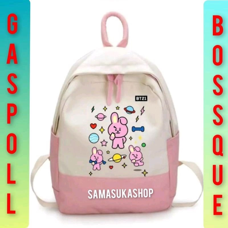 samasuka.shop - Tas Anak Perempuan Kpop Ransel Sekolah Sd Tk Korea  Lucu Kekinian Terbaru Ransel Wanita Karakter Korean Style Kartun Coki BT21 Pink Merah Kuning Terlaris Peringkat Teratas Promo Potongan Harga