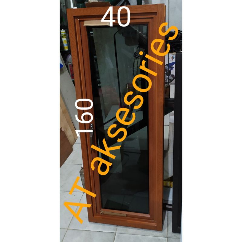 jendela aluminium 40x160 serat kayu