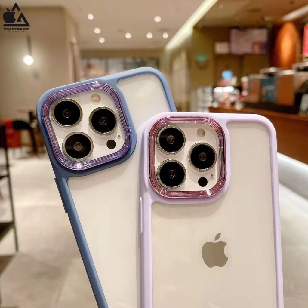 Softcase Candy Bening Chrome OPPOA5S A12 A11K A15 A15S A54 A16E A16K A55 A76 A96 RENO 7 4G 5G 7Z 5G A16 A74 4G A95 With Frame Camera Pelindung Kamera Softcase Silikon Jelly Clear Cover Bukan Hardcase Silicone