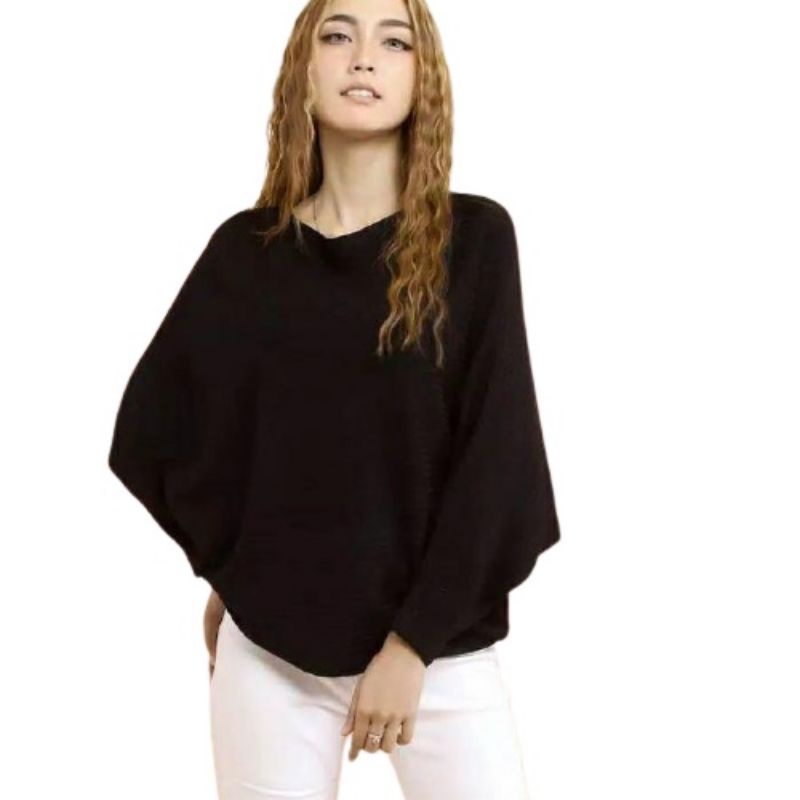 Blouse Batwing Oversize Lasperal Knit Batwing Kalong / Atasan Rajut Jumbo Wanita Outerwear