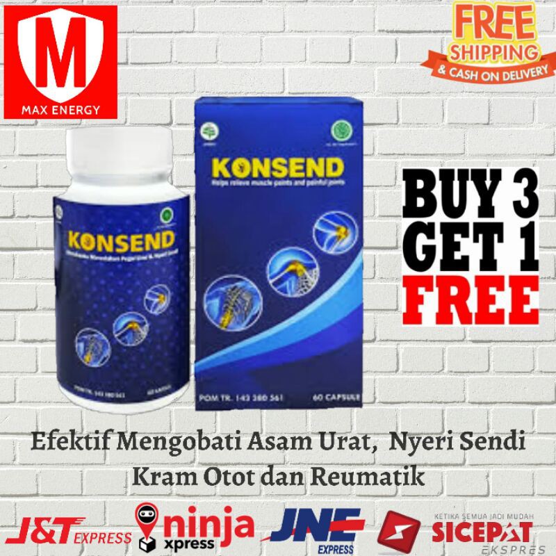 

Konsend Original Obat Reumatik Nyeri Sendi Asam Urat dan Kram Otot Herbal Alami
