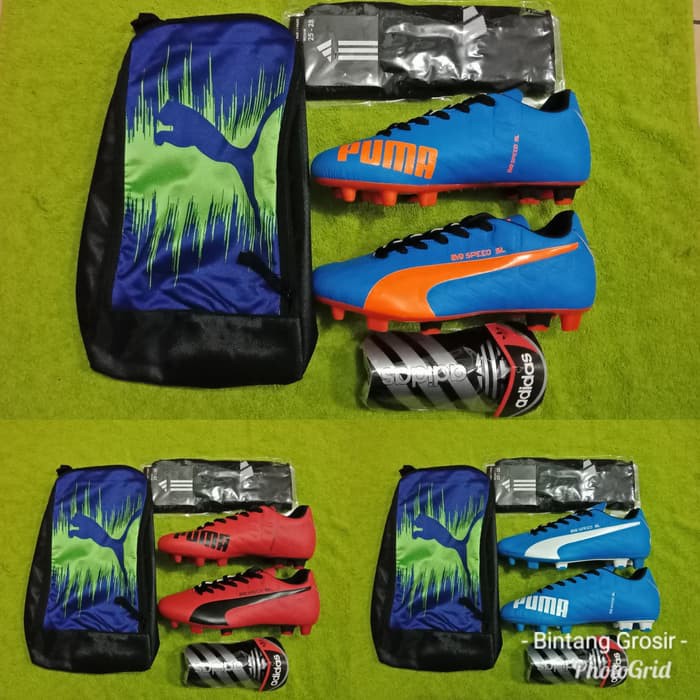 Paket Komplit Sepatu Bola Puma Evospeed Kualitas Grad Ori Tipe 132