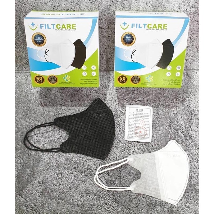 MASKER DUCKBILL CCARE GARIS EMBOS PUTIH HITAM MIX WARNA / EARLOOP DUCK BILL EMBOSS C CARE MURAH