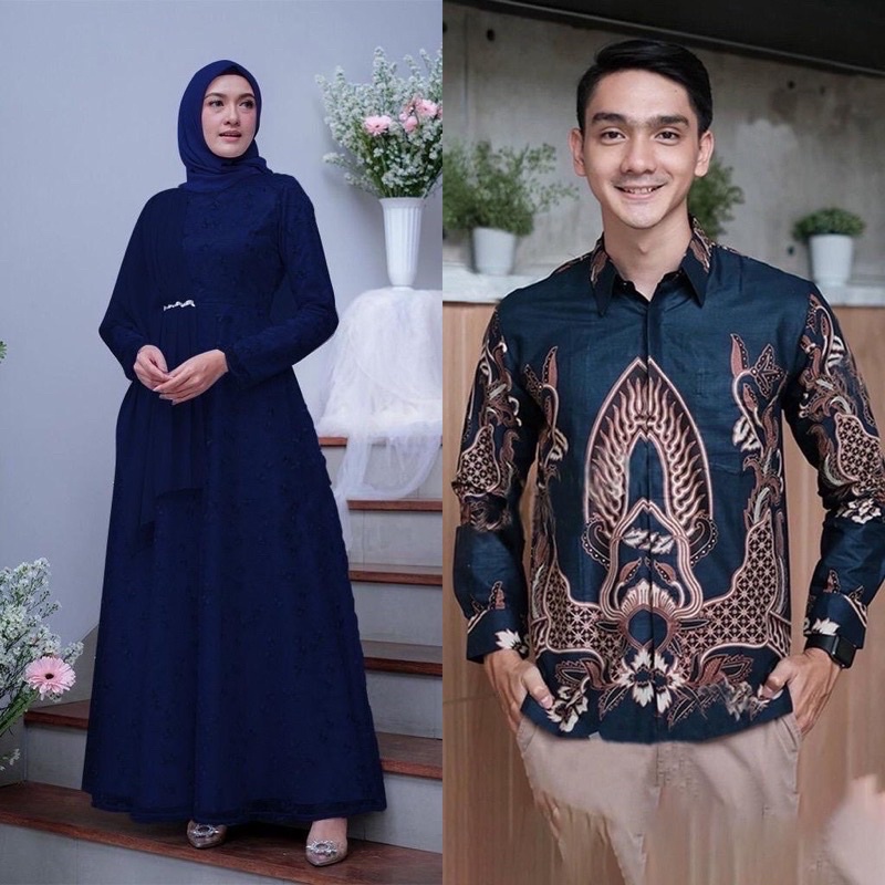 [BATIK COUPLE] Maura Couple - Sania Ruffle Batik Couple ori Ndoro jowi DNT Garansi Termurah Shopee - Couple Farah Bmaystore PASAR TURI