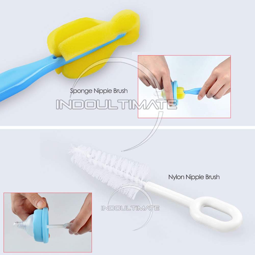 4in1 Sikat Botol Moonship Sikat Botol Bayi isi 4 Pembersih Dot BR-06