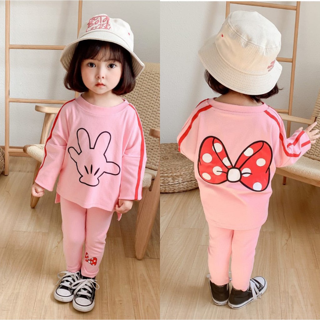 HappyOliver PASSWORD SET SWEATER MY RED RIBBON Setelan piyama 1 - 7 Tahun Baju Anak BerKualitas